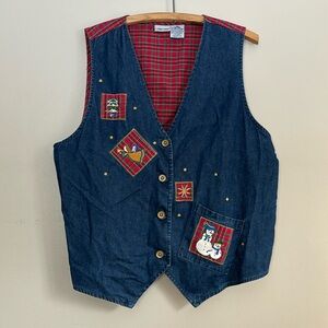 Vintage Cabin Creek Christmas granny vest